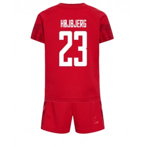 Danmark Pierre-Emile Hojbjerg #23 Hjemmebanesæt Børn VM 2022 Kort ærmer (+ korte bukser)